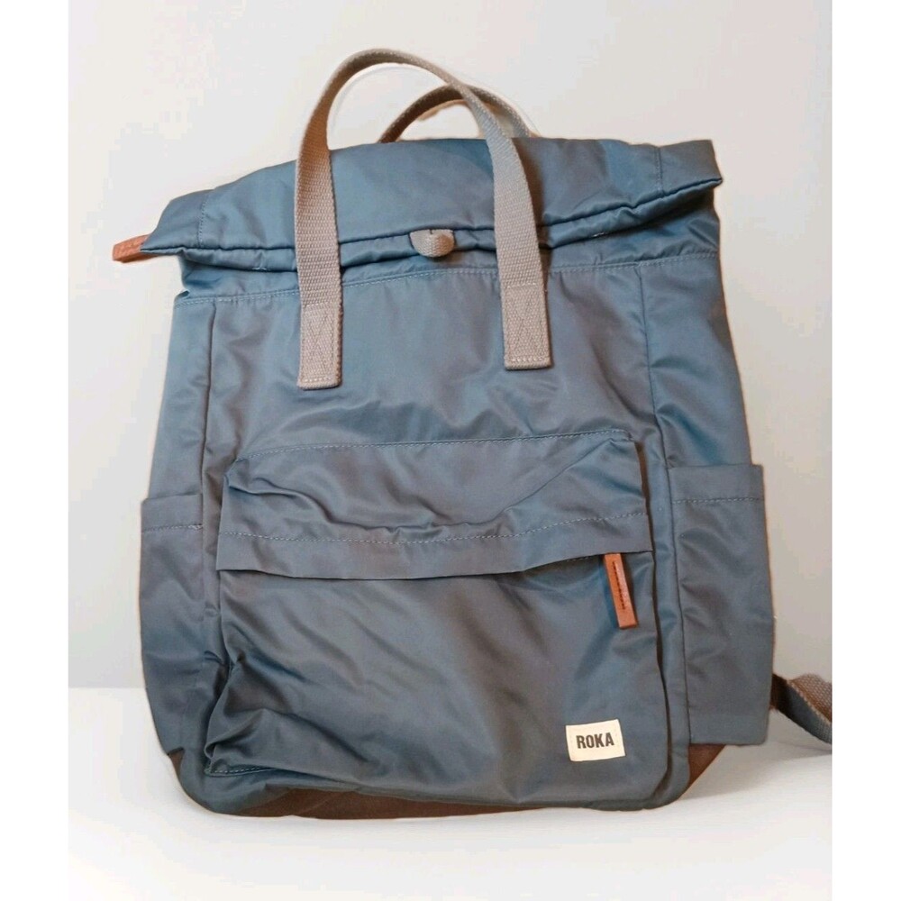 Roka London Bantry B Blue Recycled Nylon Backpack Bag Hiking Outdoors